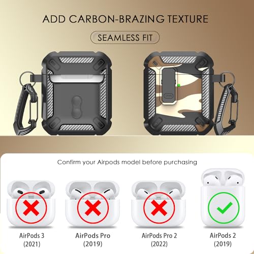 Image of RFUNGUANGO for AirPods 2 Case Carbon Fiber Series, Desert Camo
