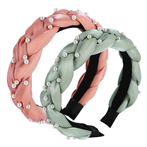 Headbands for Woman Pearls Headbands,Logiverl 2PCS Pearls Headband Elegant Hair Clip Hairpins Headwear Barrette Styling Tools Accessories for Christmas Gift