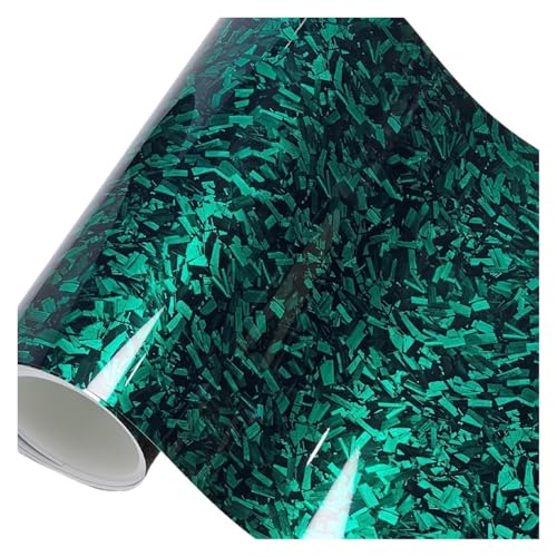 Film vinyle carbone forgé vert brillant autocollant moto 50cm x 600cm