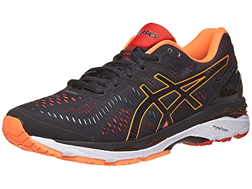 ASICS Men's Gel-Kayano 23 Running Shoe, Black/Hot Orange/Vermilion, 10.5 M US
