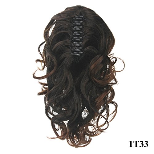 Zinsale Queue de Cheval Bouclée Extension des cheveux Résistant à la chaleur Synthétique Pince à cheveux (1T33) Cover