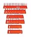 HANSEN 3 Row Socket Holder, Orange, Pack of 6 (92015)