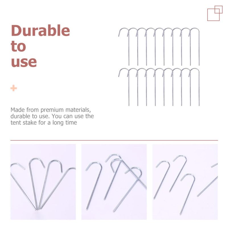 FRCOLOR 24 estacas para tienda metal resistentes para camping al aire libre miniatura 6