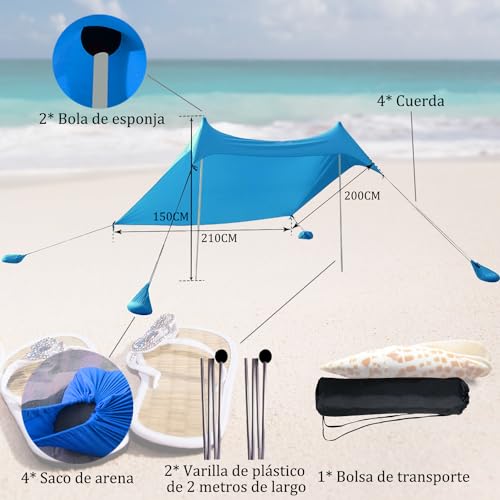 La Mejor Selección de Toldo para playa los 10 mejores. 11 Imagen adicional