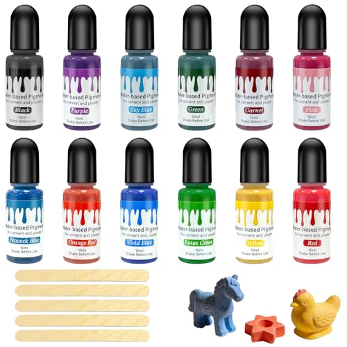 12 piezas de pigmentos de fundición en polvo, pigmentos de fundición en polvo, 12 colores, kit de pigmentos de fundición en polvo, pigmentos colorantes para yeso, pigmentos altamente concentrados para