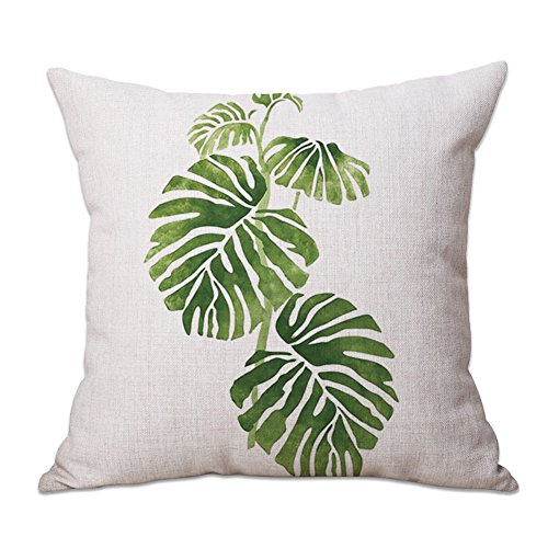 Chytaii Almohada Cojín con Cremallera Algodón Almohada Creativo de Oficina/Sofá/Cama/Banco/Coche Almohada Cojín para Decoración del Hogar Funda de Almohada Estilo de Bosque 45 * 45CM (No Core)