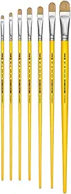 Kit 7 Pinceis Tigre 151 Chato Lixado Para Pintura De Tecido