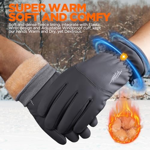 Image of rivmount Winter Waterproof Ski Snow Warm Gloves for Women Men, Windproof Cold Weather Thermal with Touchscreen Fingers, for Running Driving Cycling Hiking Biking Outdoor Sports Daily Work