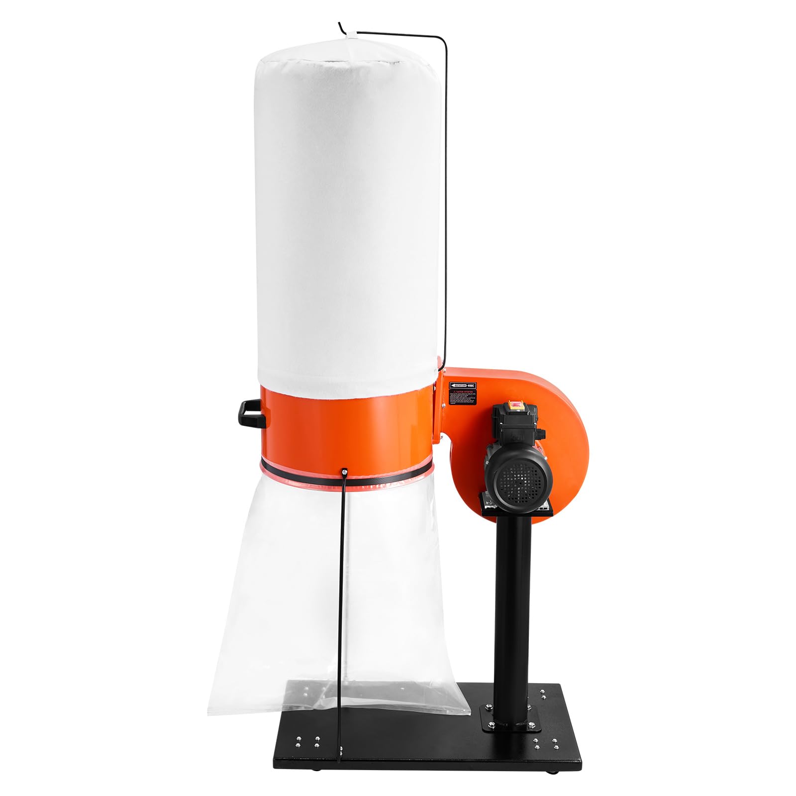 VEVOR Aspiratore di Polvere a Ciclone Vortex da 800 CFM 2,5 Micron, Sistema di Raccolta con Sacco di Raccolta da 60L, Sacco Filtro e Ruote, Velocità di 2800 giri/min, per Lavorazione del Legno