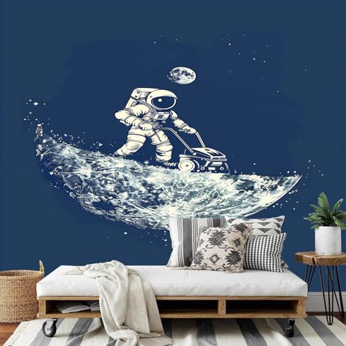 COSKTIARL Papel De Pared Sencillez - 350 X 256 Cm Astronauta Lunar Pintado Papel Adhesivo Para Muebles Vinilo Autoadhesivo Pared Mueble Cocina Decorado Salon Habitacion