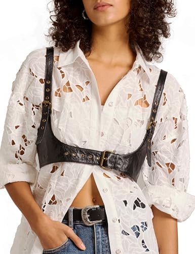 Harness for Women Genuine Leather Waist Belt Steampunk Underbust Corset