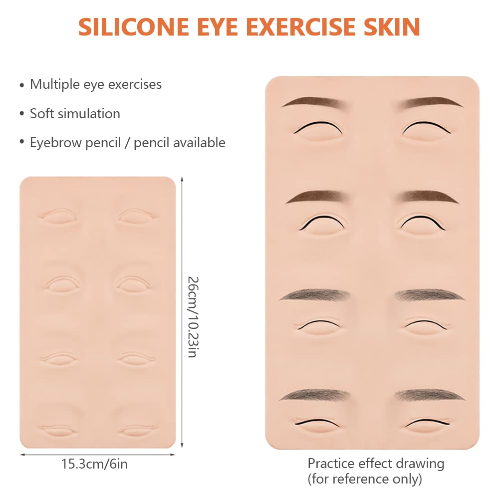 4Pcs Microblading Piel de Práctica, Tatuaje de Cejas Práctica, Pieles de Tatuaje para Práctica de Tatuajes, Principiantes en Tatuajes Cosméticos
