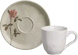 Porto Brasil Conjunto com 6 Xícaras de Café com Pires Bio Stoneware Campestre 120ml