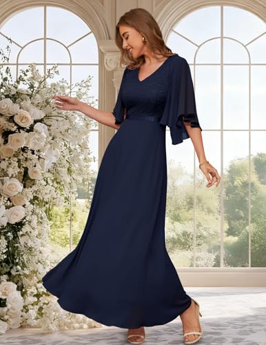 Image of DRESSTELLS Wedding Guest Maxi Dress Mother of Bride 2026 Fall Evening Gown