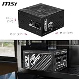 MSI MPG A850GS PCIE 5.1 ATX 3.1 - Alimentatore da gioco, completamente modulare, 80 Plus Gold Certified 850W, condensatori 100% giapponesi a 105°C, doppio 12V-2x6, PSU ATX - 7