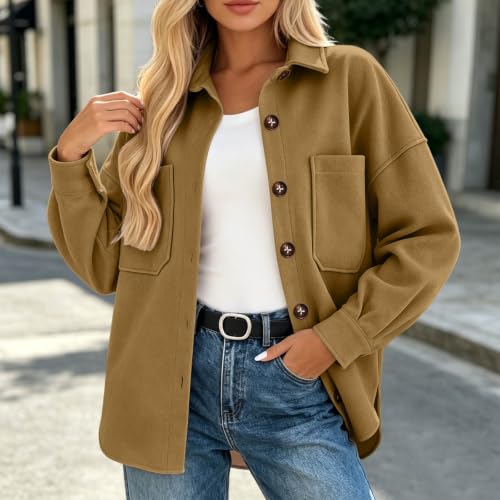 Single Button Jacket Women Button down Turn Collar Shirts Overcoat - image 2