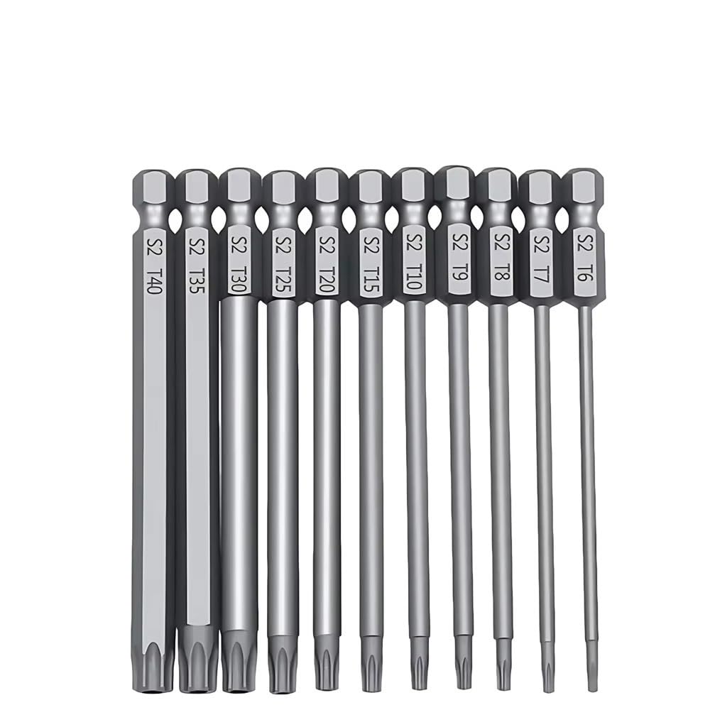 Schrauberbit Set,Bit Set werkzeuge bitsatz für a 50 mm Sicherheits-Manipulationssicherer Schraubendrehersatz, Sechskant-Flachkopf, 1/4 Zoll Handwerkzeug, Mittleres Loch, Sechs-Sterne-Schraubendreherbi