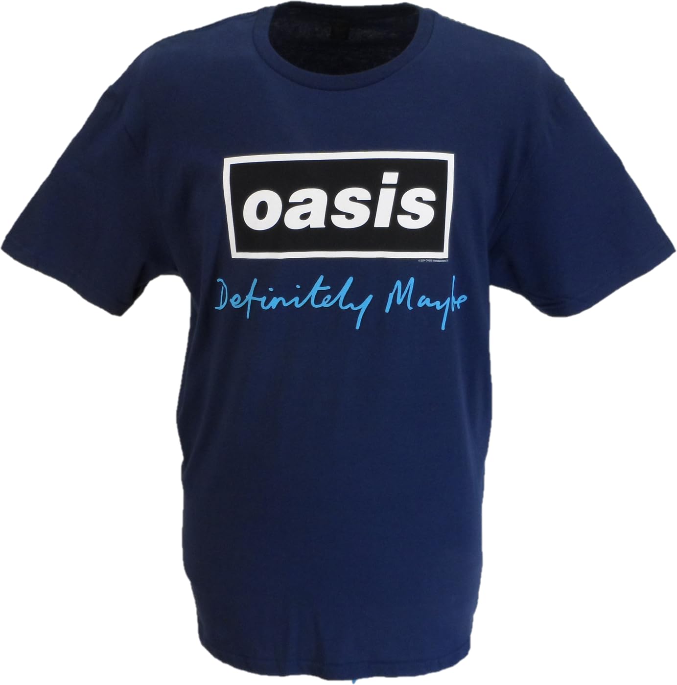 Mazeys Mens Official Oasis T Shirt… (UK, Alpha, M, Regular, Regular, Navy Definitely Maybe Logo)
