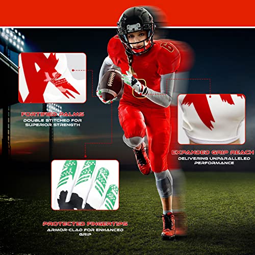 Repsters Jester Football Gloves - Tacky Grip Skin Tight Adult Football Gloves - Jester Pro Elite Super Sticky Receiver Football Gloves - Adult Sizes (Small) #TOP4