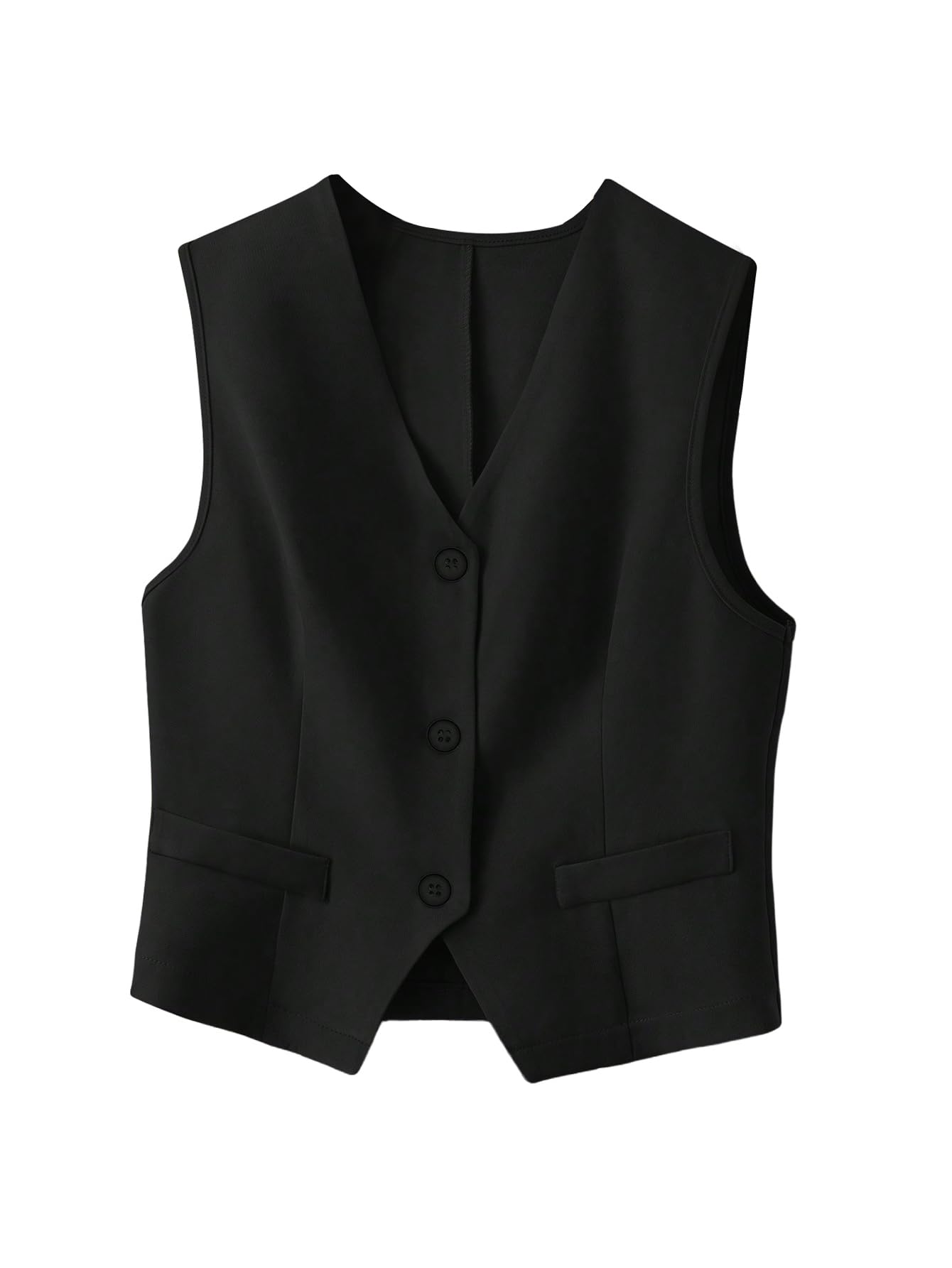Verdusa Womens Old Money Button Down Blazer Vest Sleeveless Business Causal Jacket Tops