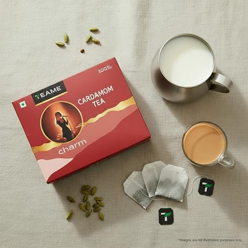 Image of TE-A-ME Black - Cardamom Tea Bags, 100 Bags (Pack of 3) | Black Tea Bags 300 pieces