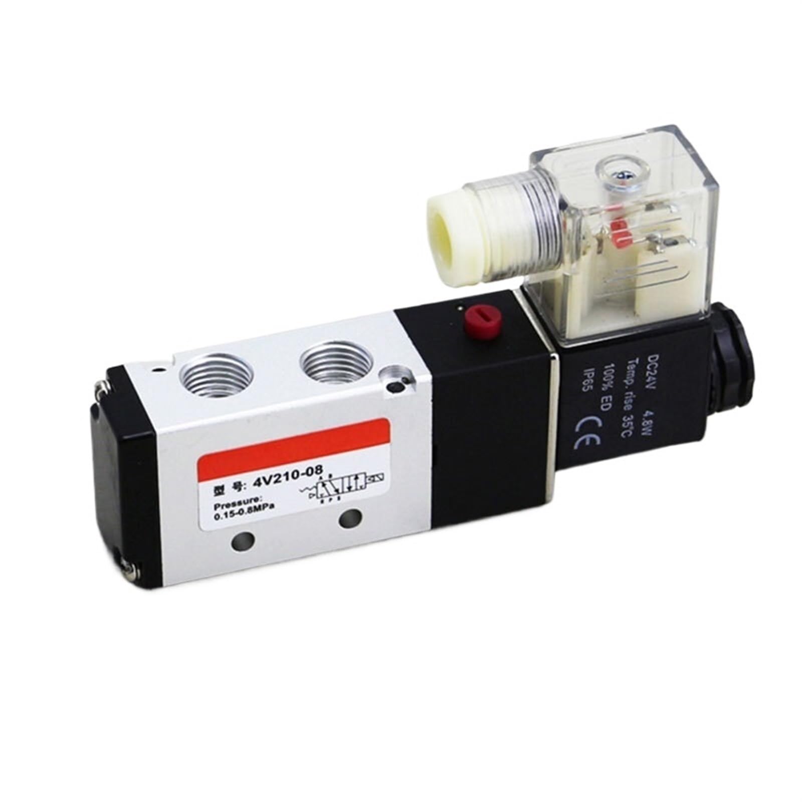 Válvula Solenoide 4v210-08, válvula de Control de solenoide neumática de Dos Posiciones y Cinco vías de 220v, válvula de conmutación de 24v(4V110-06 DC DC24V)