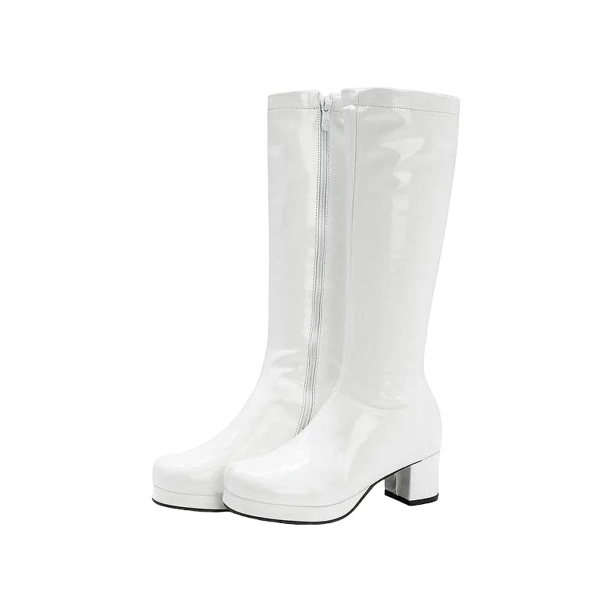 Womens Sexy Knee-High Boots For Parties And Dancing With A High Chunky Heel Featuring A Statement Platform And