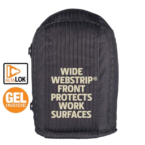 Image of ALTA 56213 AltaGUARD Gel Insert Knee Protector Pad, Black Cordura Nylon Fabric, AltaLOK Fastening, Capless | Durable Cordura Nylon Cover, Dual strapping system or Neoprene single strap fastener, AltaLok Fastening