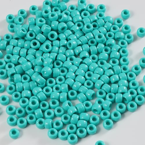 Image of Gxueshan 1000 Pcs Acrylic Pony Beads 6x9mm Bulk for Bracelet Necklace Jewelry Making Earring Hair Braiding Kandi Beads