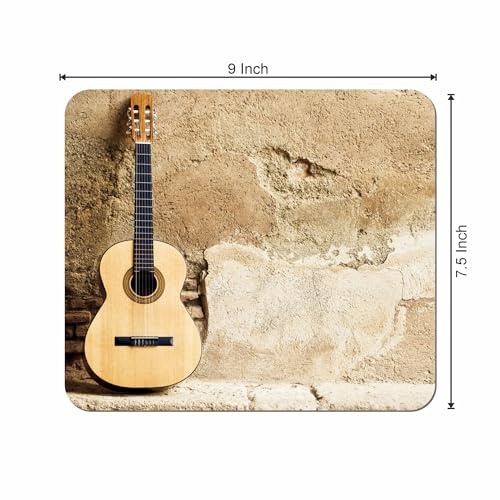 Image of Guitar Printed Mouse Pad 9 x 7.5 Inch - Smooth Surface, Non-Slip Rubber Base, Durable & Stylish Desk Mousepad for Office, Home & Gaming
