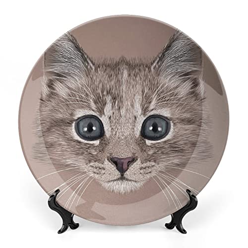 XISUNYA 10 Inch Decorative Plate, Animal Porcelain Plate, Portrait of