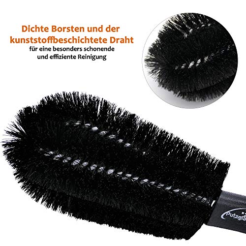 Putzglanz Premium Alloy Wheel Brush and Microfibre Car Wash Mitt Orange/Black