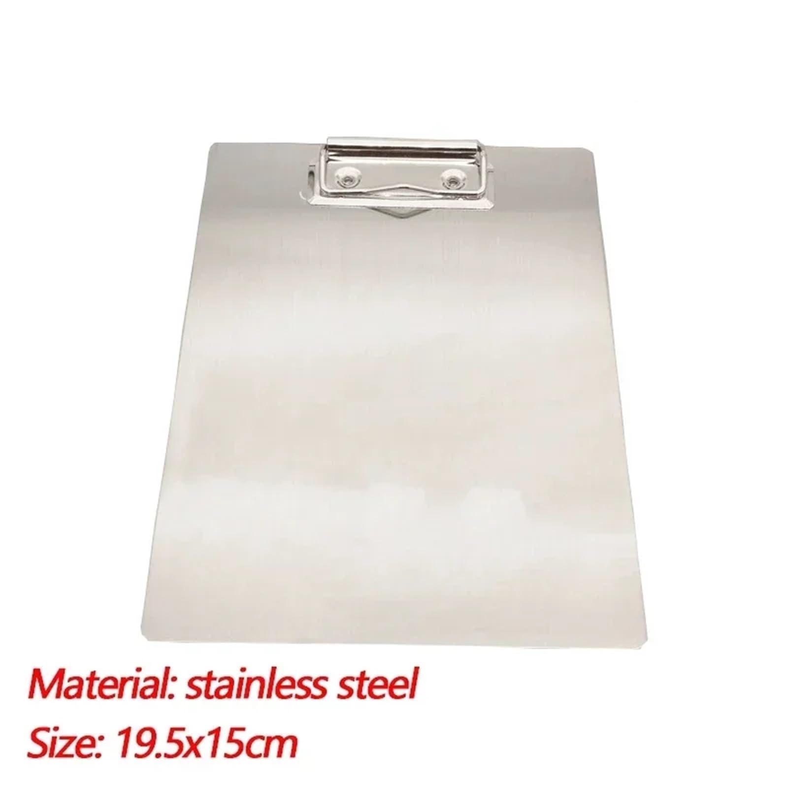 2 pièces Clip Board En Acier Inoxydable Bloc-Notes Dossier Papier Fournitures De Bureau Organisateur Presse-papiers Boîte Rangement Bloc-Documents Porte-Papier Pour le bureau(A5)