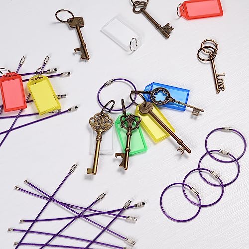 Image of 5.9in /15cm Stainless Steel Keychain Cable,Wire Diameter 2mm Metal Key Ring Loop,20 Pieces