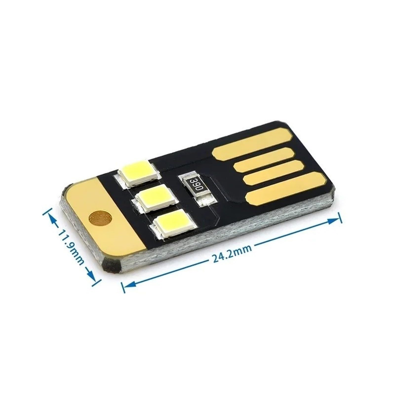 Lampe de lecture pour mini USB LED avec interrupteur tactile DC5 V 0,2 W pour batterie externe ordinateur portable (10 pièces, noir)