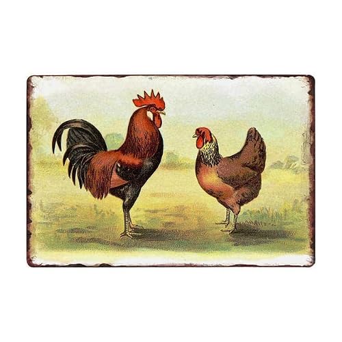 Chicken Plaque Sign Chicken Farm - Metal Tin Sign Retro Vintage Plaque