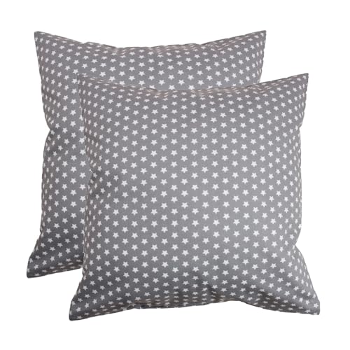2er Set Kissenbezüge Sterne Stars Baumwolle, Reißverschluss - Kissen, Kissenhülle, Kopfkissen, Dekokissen, Couchkissen, Sofakissen, Weihnachten, Winter (50x50 cm, Weiß auf Grau) 2er Set Kissenbezüge Sterne Stars Baumwolle, Reißverschluss - Kissen, Kissenhülle, Kopfkissen, Dekokissen, Couchkissen, Sofakissen, Weihnachten, Winter (50x50 cm, Weiß auf Grau)