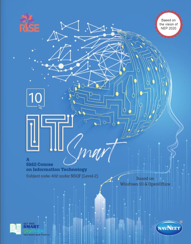 Navneet Education IT Smart, Class 10 Information Technology Book, Windows 10 and OpenOffice Based, NSQF Level-2