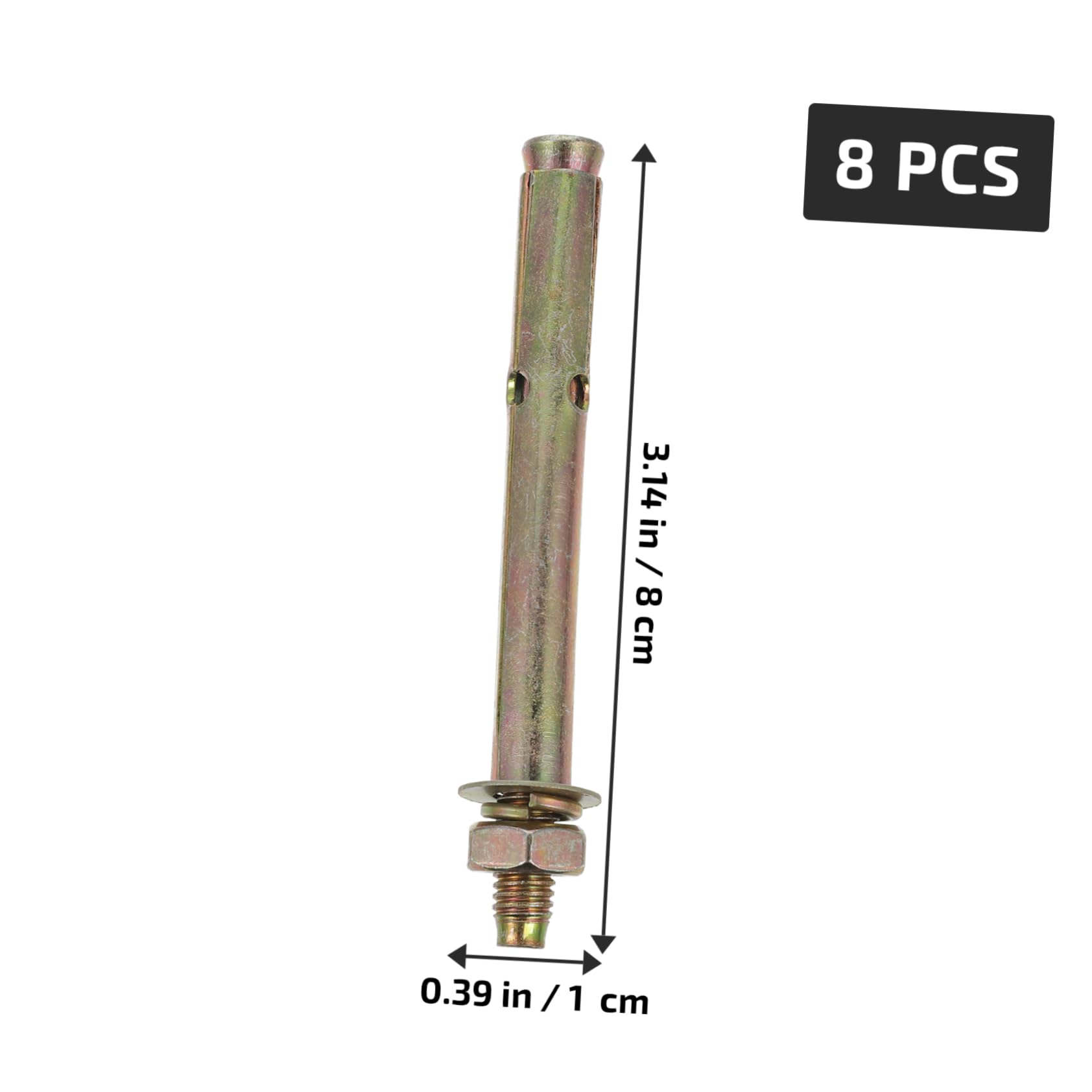 STOBAZA Heavy Duty Expansion Bolts 8pcs M8 x 80mm Zinc Plated for Masonry Ceiling Doors