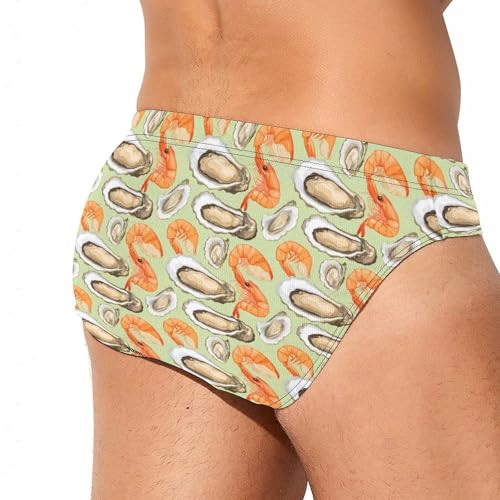 Oyster and Shrimp Mens Swim Briefs Quick Dry Triangle Trunks Swimsuit Swimming Bikini Swimwear3