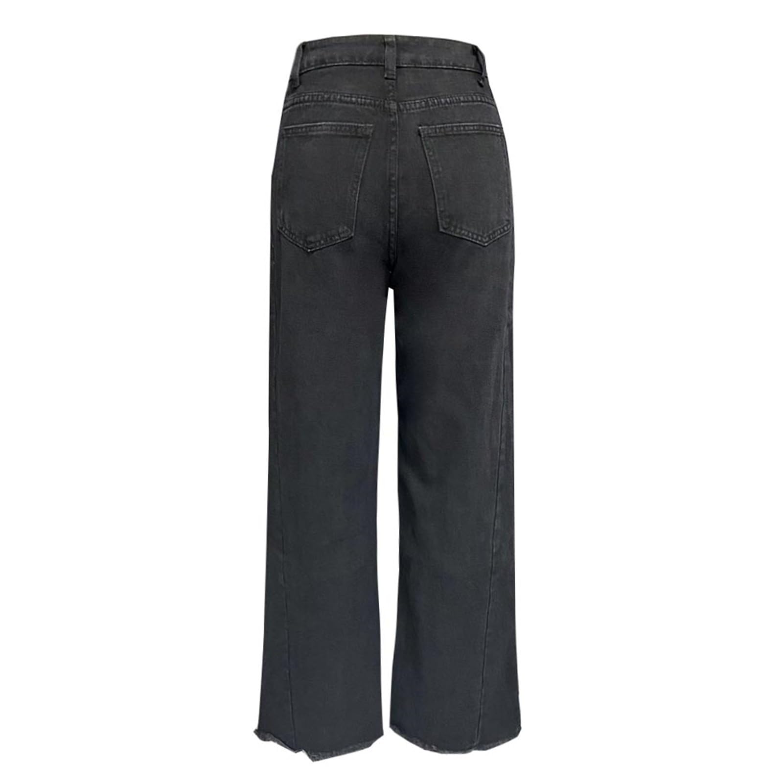 Generisch Jean droit pour femme - Stretch - Taille haute - Pantalon de loisirs chic vintage - Y2K Streetwear Basic - Jean décontracté - Grandes tailles - Pantalon de jogging baggy - Pantalon