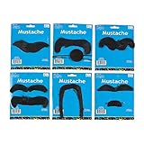 Fun Express 12 Fake Moustaches - Assorted Shapes & Sizes! Costume Fun Mustache