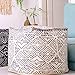 Mandala Life ART Pouf Ottoman Cube Tabouret - Rembourrage Non Inclus 50x50x50cm Coton - Boho Chic Coussin de Sol Décoratif Fait Main Noir Blanc