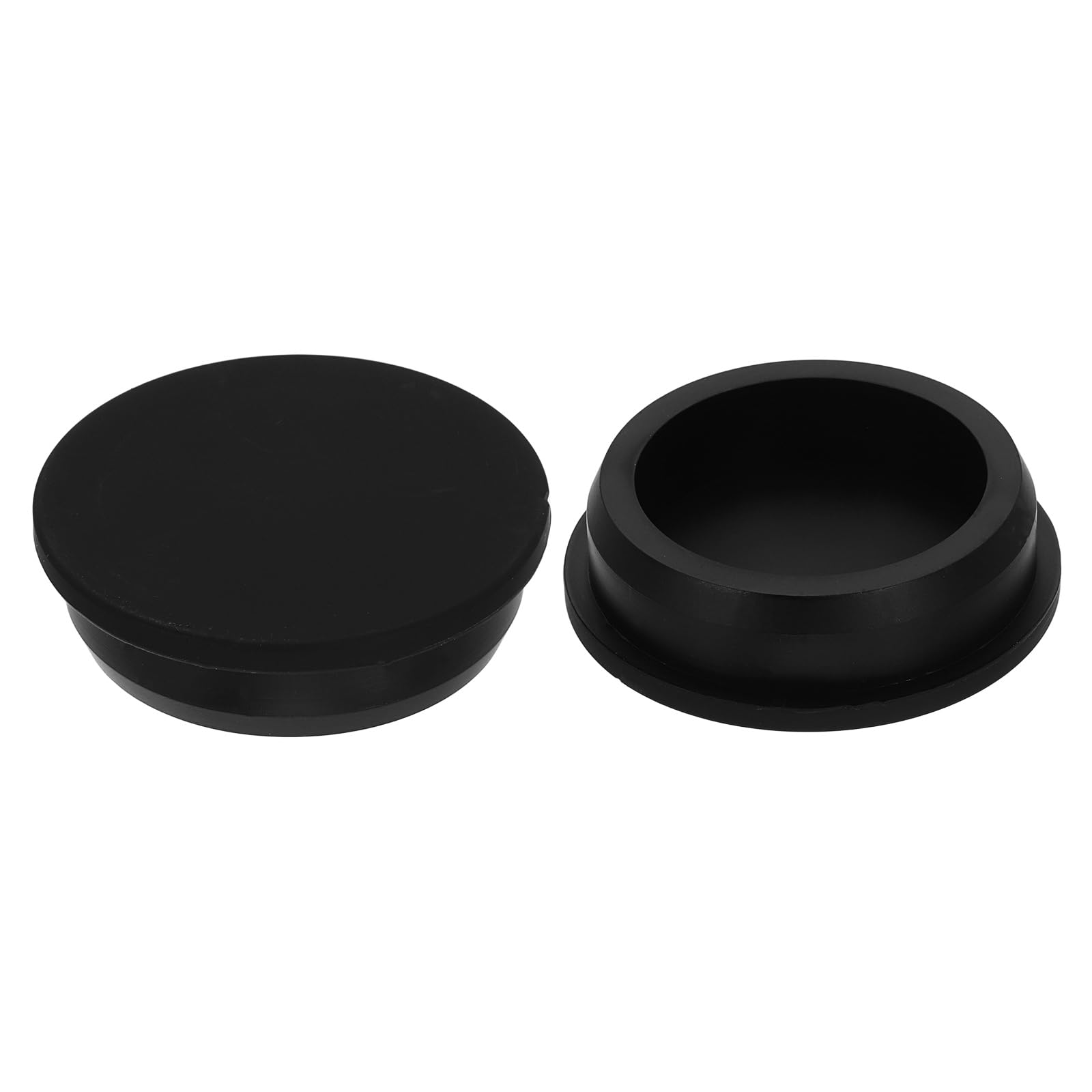 sourcing map 2Pcs Silicone Hole Plug, Waterproof Round Rubber Stopper Sealing Plugs Tube Pipe End Caps Fit 50mm/1.97" Hole for Bathtub Bottle, Black