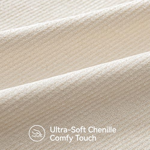 Image of a moment Pack of 2 Decorative Chenille Throw Pillow Covers with Twill Cushion Covers for Sofa Living Room Couch Bed 26x26 Inch,Raw White
