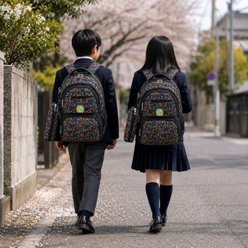 Image of Chris & Kate Premium 32 L Multi-Print School Bag for Boys Girls and Kids Spacious Interiors Casual Backpack Perfect for School, College, Everyday Use Includes Free Stationery Pouch and Rain Dust Cover