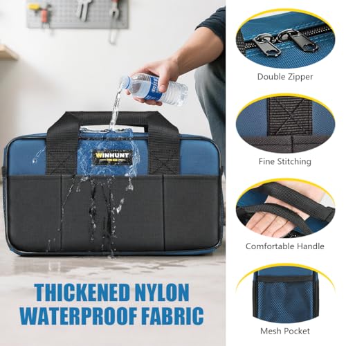 Image of Serplex Portable Tool Bag, Oxford Cloth Electrician Organizer with Zipper, Durable Travel Tool Storage Pouch for Maintenance, Repair, and DIY Accessories