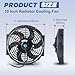 EVERESTWAY 10 Inch Black Universal Electric Radiator Slim Fan 12V 80W High Performance Cooling Push Pull w/Mounting Kit 1PCS