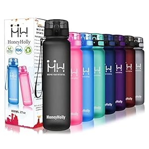 HoneyHolly Trinkflasche Sport, Auslaufsicher BPA-frei, 1 Liter Trinkflasche, Trinkflasche Kohlensäure Geeignet, Tritan…