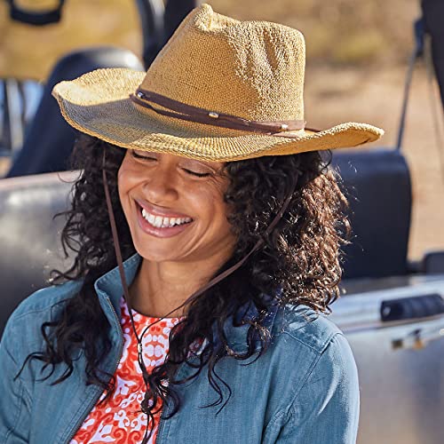 Coolibar Upf 50+ Women's Laurel Canyon Cowboy Hat - Sun Protective (One Size- Natural/White Ombre) #TOP3